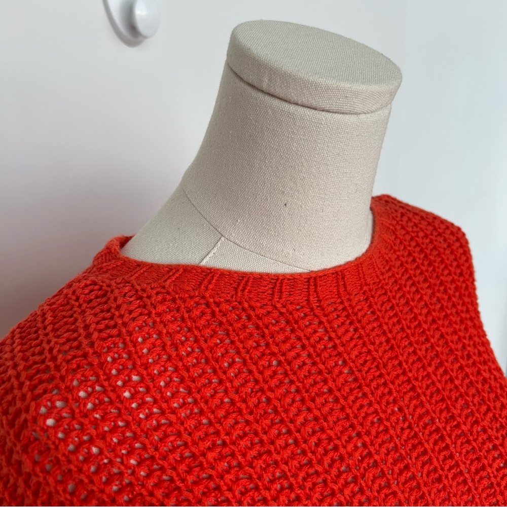 Eileen Fisher Orange Cozy Organic Cotton Ribbed Knit Sweater - Picture 5 of 9